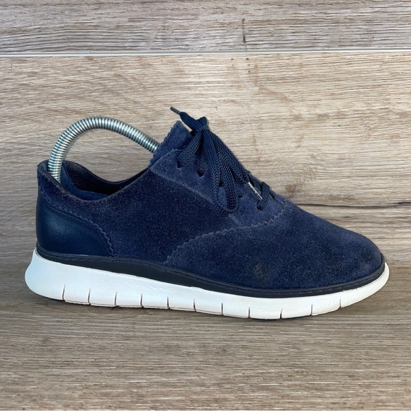 Vionic 355 Taylor Womens Size 7 Blue Comfort Shoes Sneakers Suede Lace Up Low - Picture 4 of 11